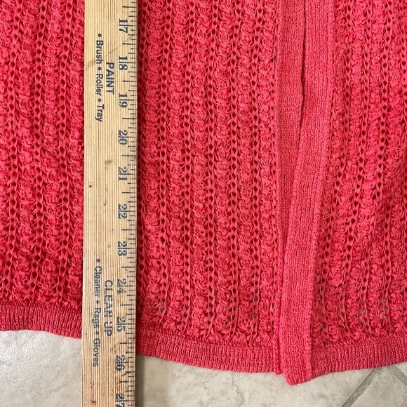 Coldwater Creek Open Front Cardigan Sweater women’s size L coral office travel - Picture 6 of 11